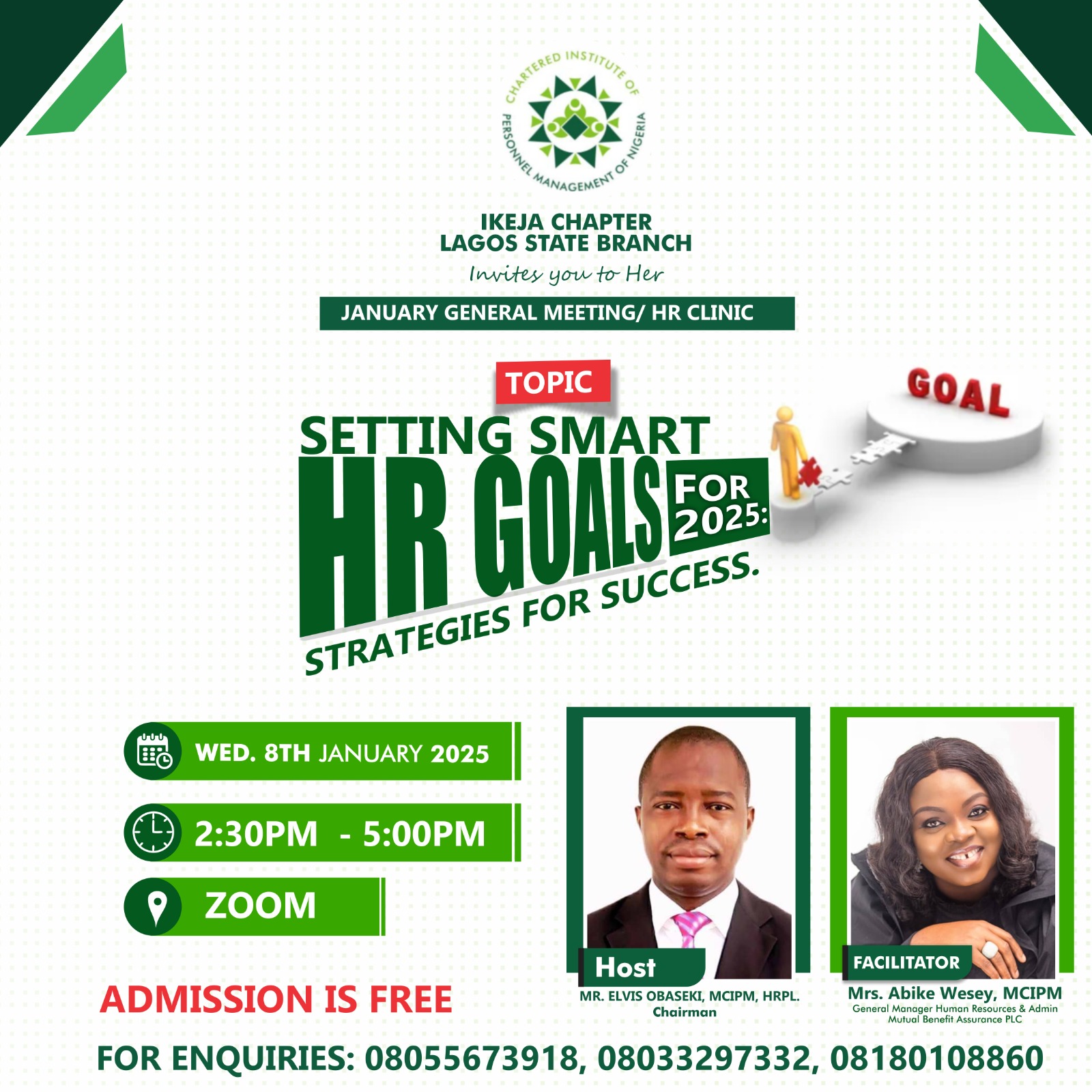 Setting SMART HR goals for 2025 - CIPM Ikeja Chapter General Meeting/HR Clinic